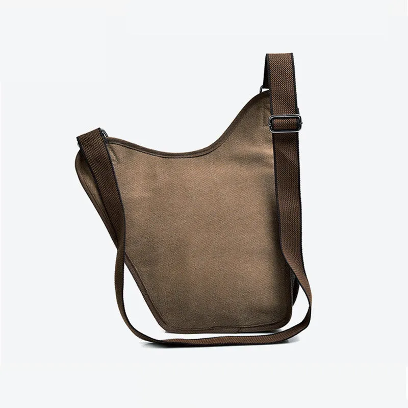 Crossbody Bag For Men Retro Multifunctional Canvas Daily Messenger Bag