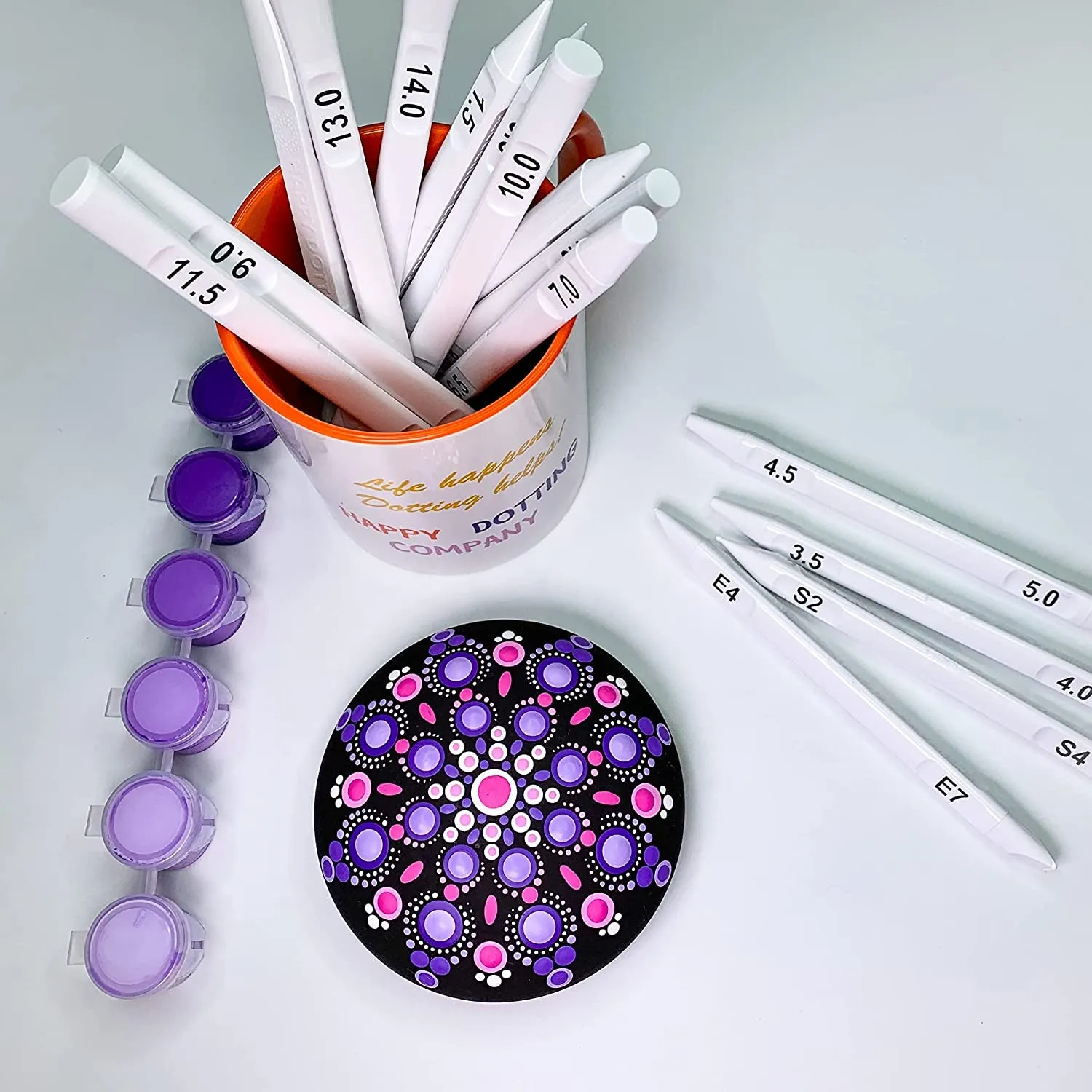 Dotting Tools for Painting Mandalas -  - 16Pc Double Ended Super Set for Mandala Dot Art - Includes Stylus - Unique Ellipse Tool - for Painting Rocks DIY Stone Craft and Canvas