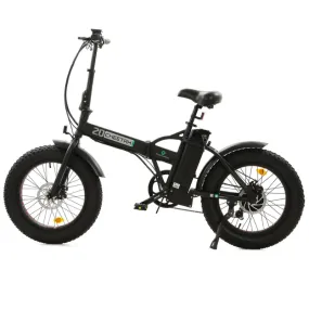 Ecotric Fat Tire Folding Electric Bike with LCD Display, 48V/12.5Ah, 500W - Matte Black