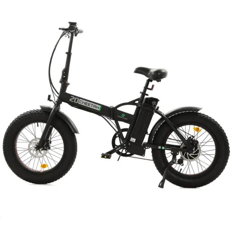 Ecotric Fat Tire Folding Electric Bike with LCD Display, 48V/12.5Ah, 500W - Matte Black