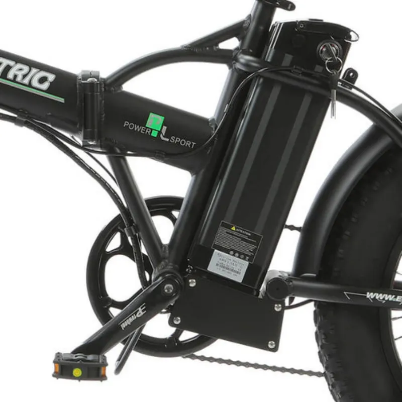 Ecotric Fat Tire Folding Electric Bike with LCD Display, 48V/12.5Ah, 500W - Matte Black