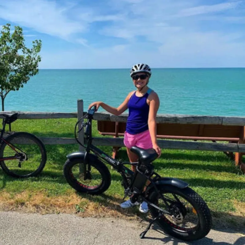 Ecotric Fat Tire Folding Electric Bike with LCD Display, 48V/12.5Ah, 500W - Matte Black