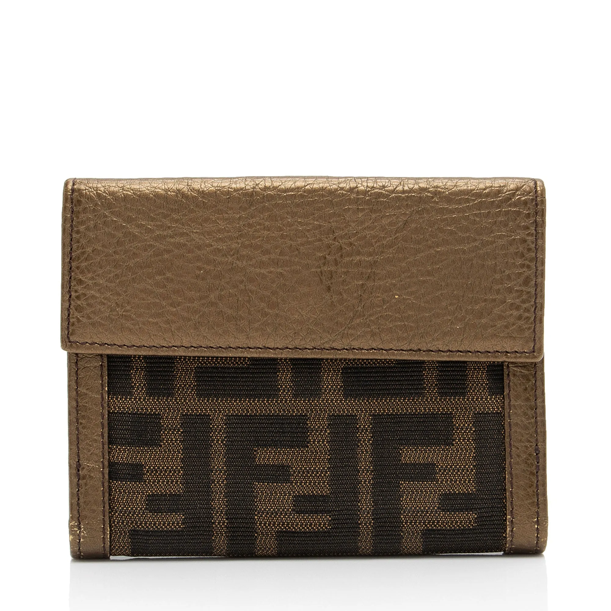 Fendi Metallic Zucca Compact Wallet (SHF-JIlxwg)