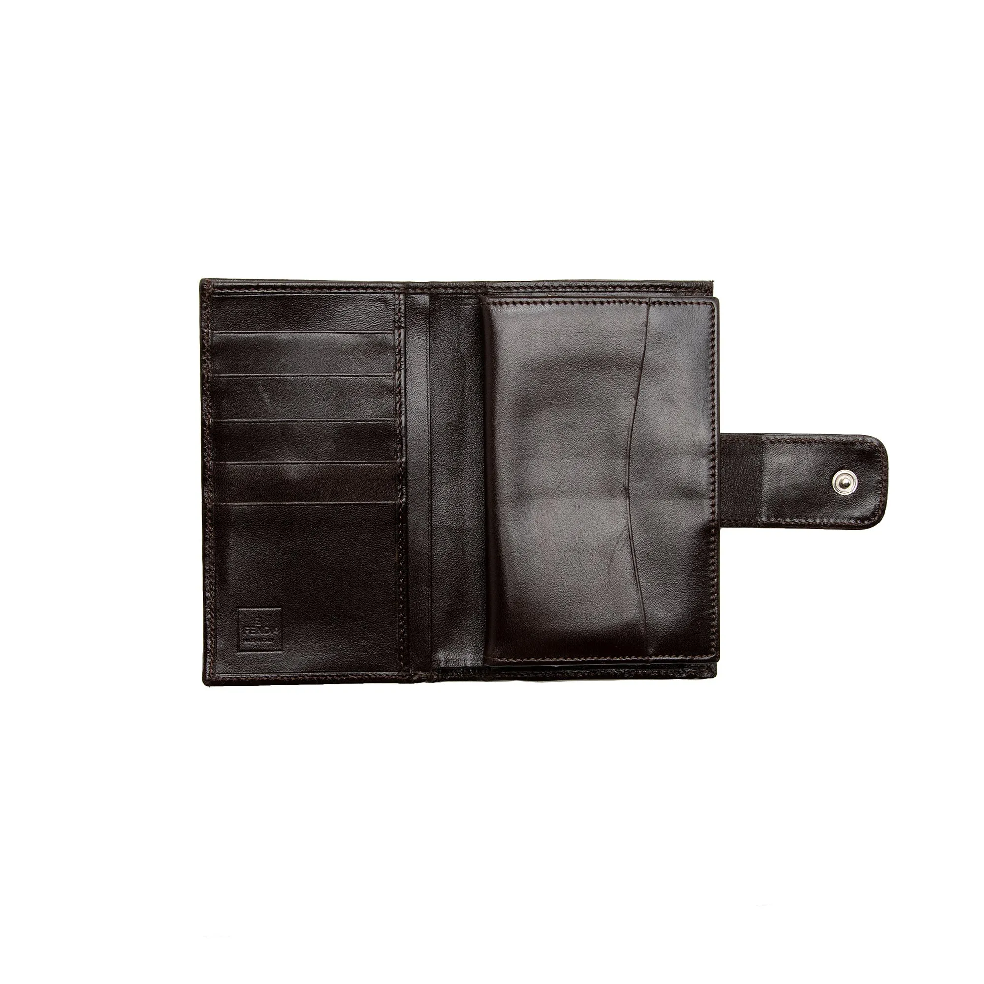 Fendi Vintage Zucca Bifold Kiss-Lock Compact Wallet (SHF-22375)