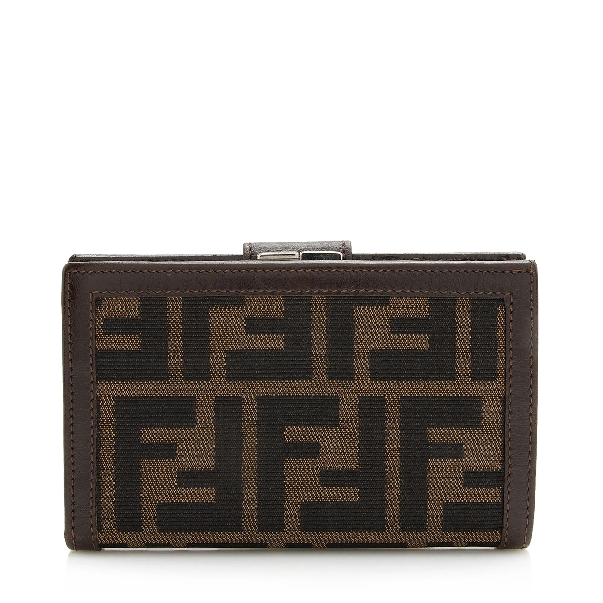 Fendi Vintage Zucca Bifold Kiss-Lock Compact Wallet (SHF-22375)