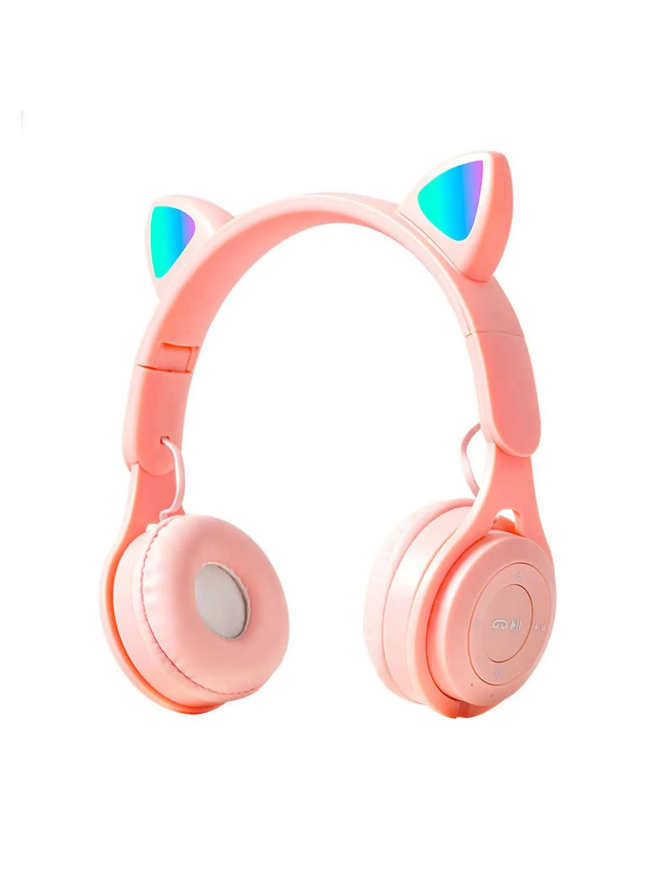 Flashing RGB Lighting Effects Cat Ears Wireless Headphones Long Lasting Colorful Wireless Headphones