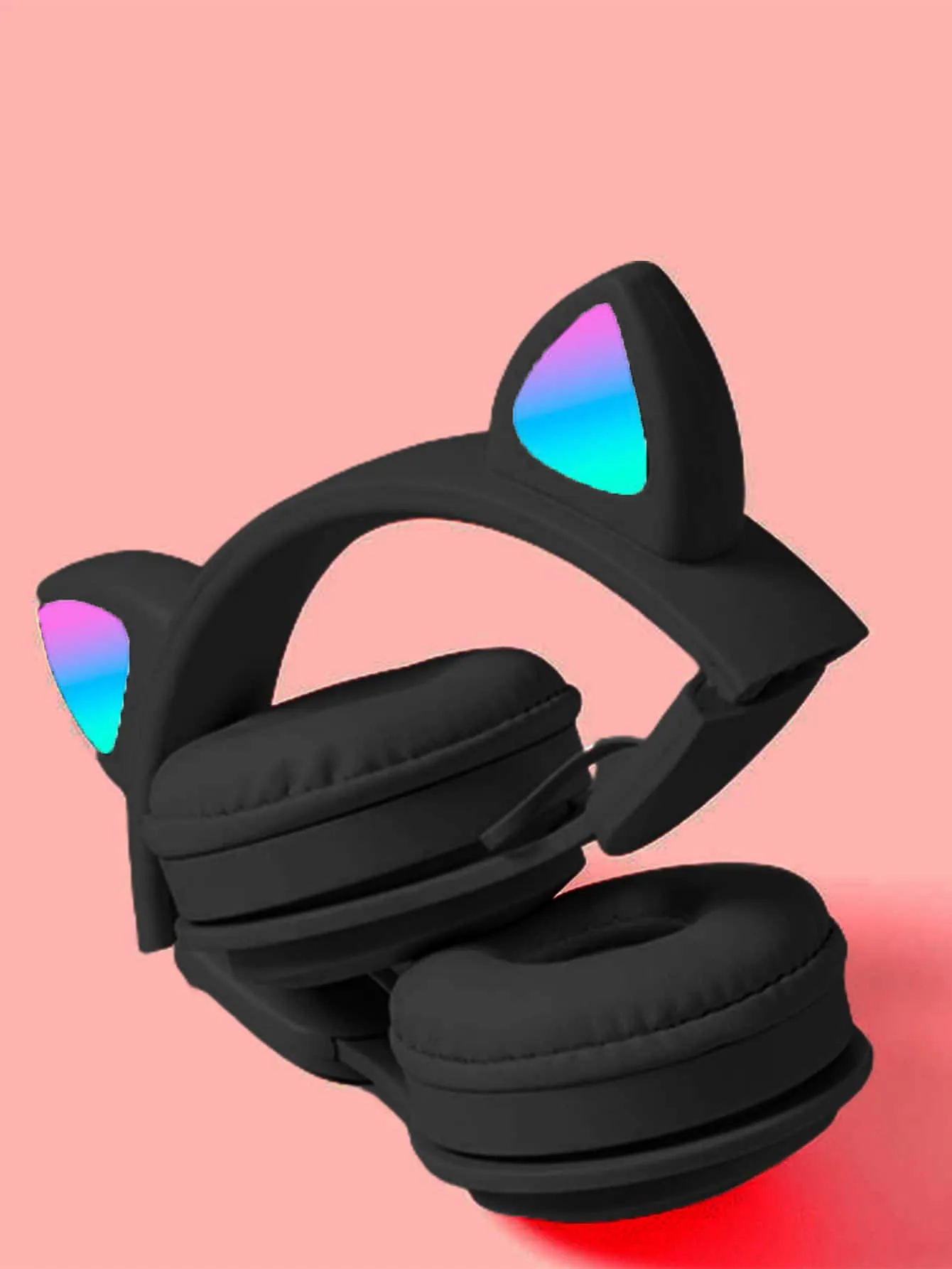 Flashing RGB Lighting Effects Cat Ears Wireless Headphones Long Lasting Colorful Wireless Headphones