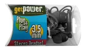GetPower GP-EARBUD-MULTI Hands Free Stereo Headset, 3.5 mm