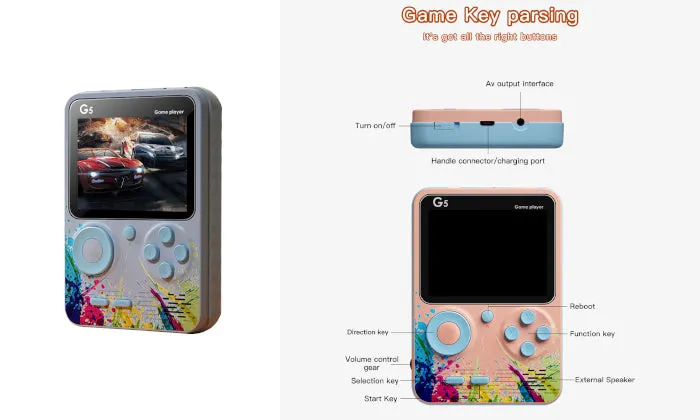 Handheld Game Console With 500 Retro Game