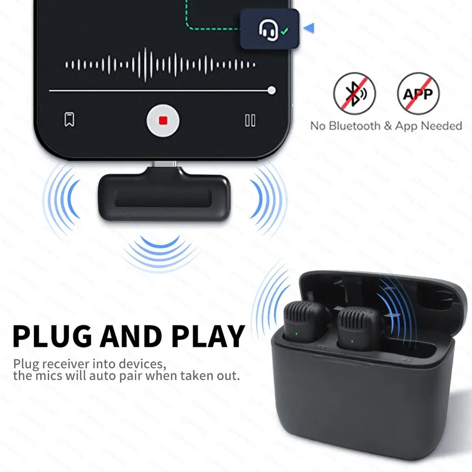 Hridz Professional Audio Wireless Lavalier Microphone Set with In-built noise reduction