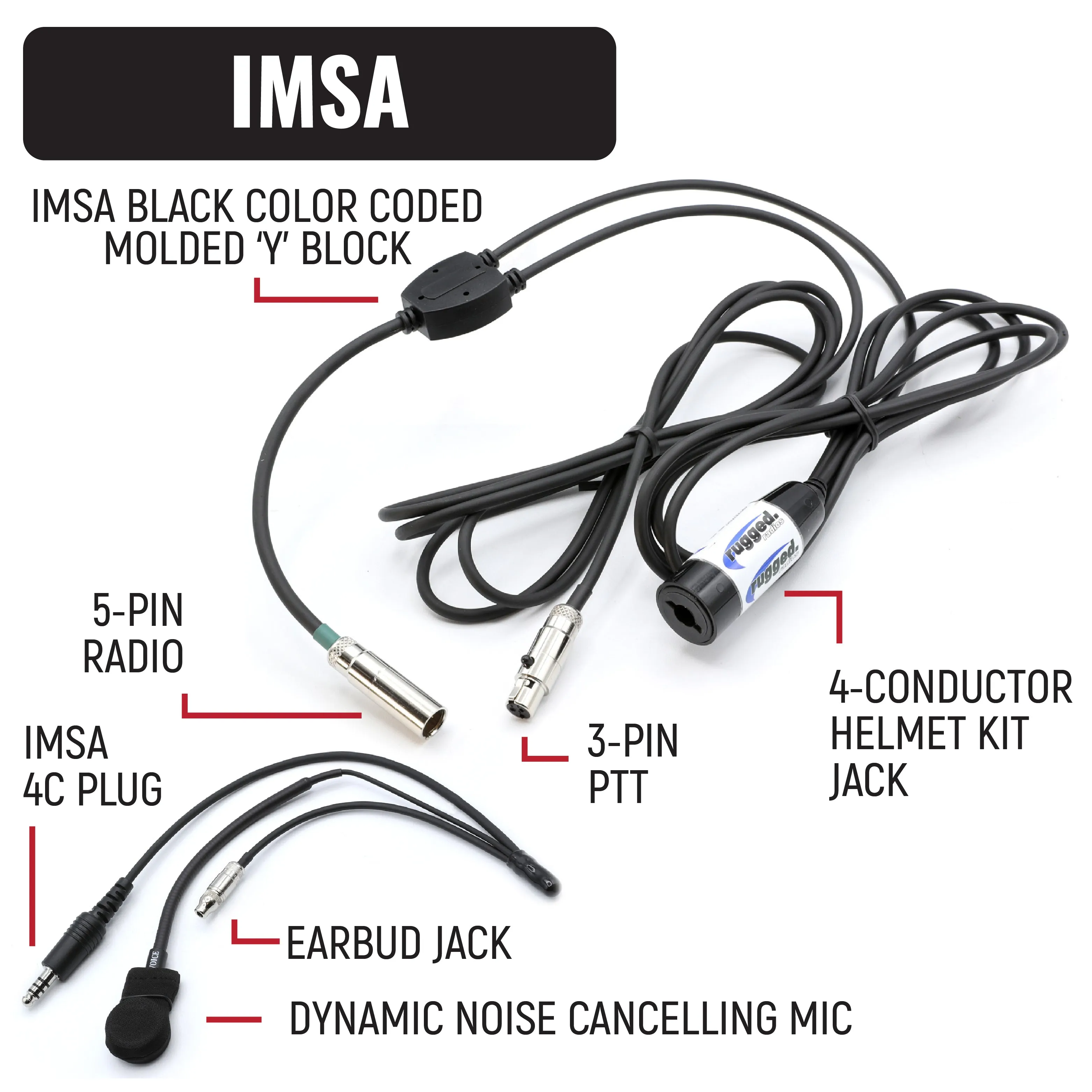 IMSA Driver and Crew Chief Long Track Racing Kit with RDH16 Radios