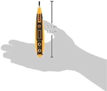Ingco Test Pencil Hsdt2201, Test Screwdriver Circuit Tester Electric Test Pen Screwdriver Digital Display Test Pencil - Corded Electric, Black
