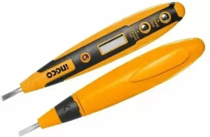 Ingco Test Pencil Hsdt2201, Test Screwdriver Circuit Tester Electric Test Pen Screwdriver Digital Display Test Pencil - Corded Electric, Black