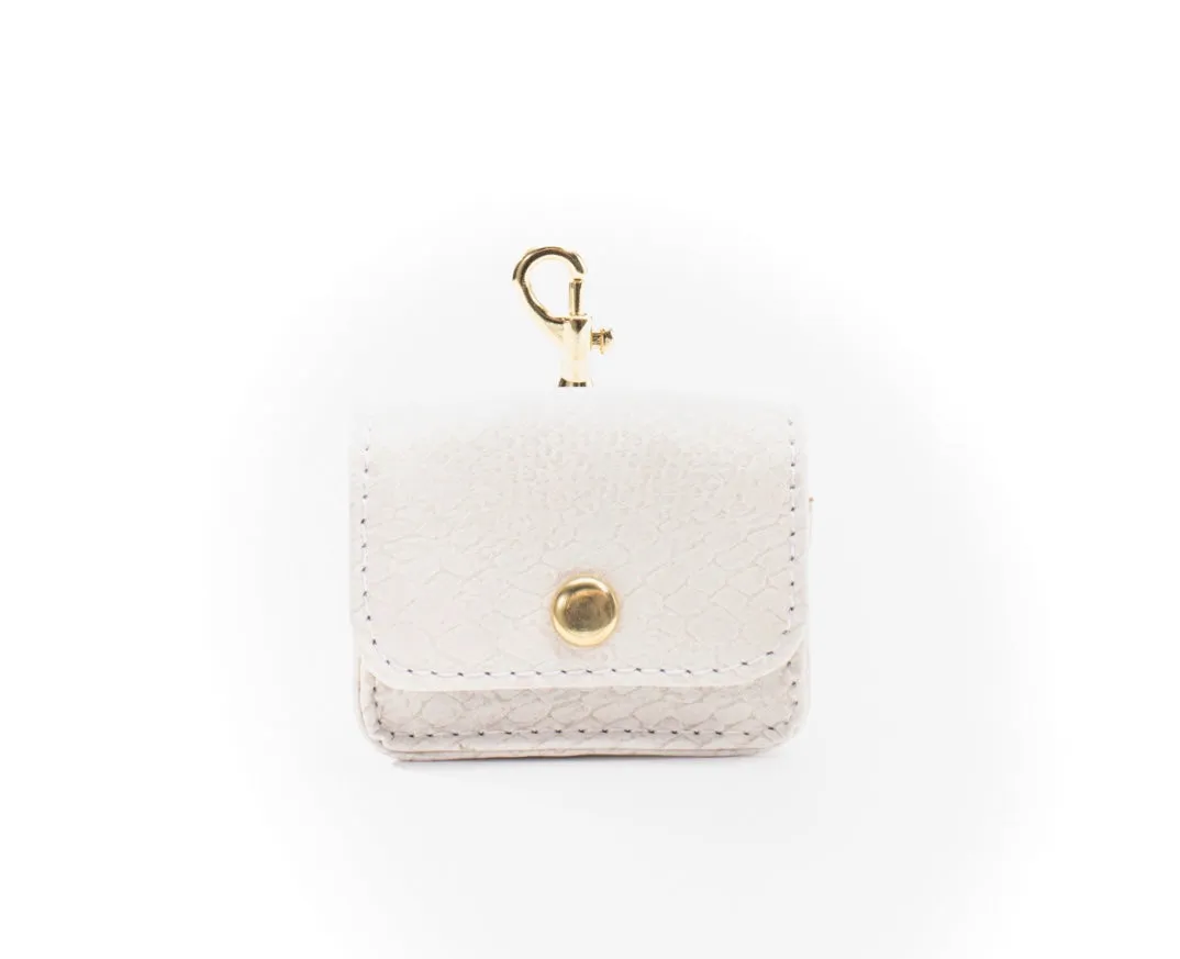 Ivory Faux Snake Earbud Pro Case