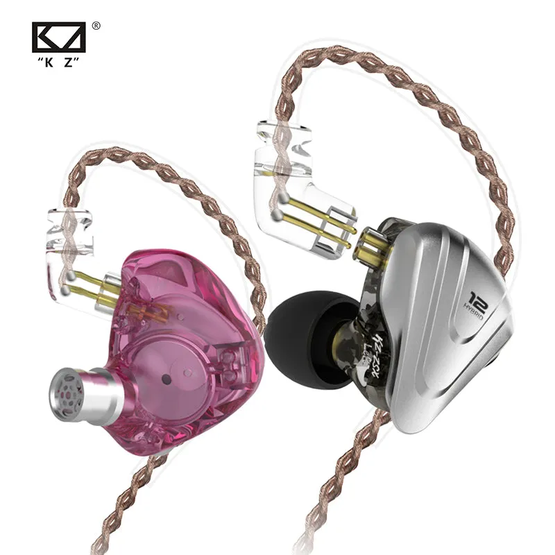 KZ ZSX Terminator Metal 5BA 1DD Hybrid 12 drivers HIFI Bass Earbuds In-Ear Monitor Noise Cancelling