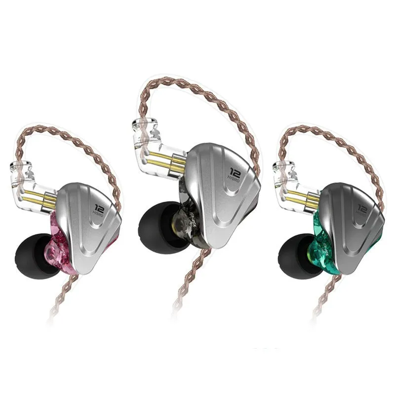 KZ ZSX Terminator Metal 5BA 1DD Hybrid 12 drivers HIFI Bass Earbuds In-Ear Monitor Noise Cancelling