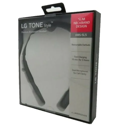 LG Tone Style HBS-SL5 Bluetooth Wireless Stereo Headset Neckband Earbuds