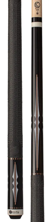 Lucasi Hybrid Midnight Black with 4pt Imitation Bone/Rose Gold Inlays Blade and Fusion G5 Sport Grip Wrap Pool Cue