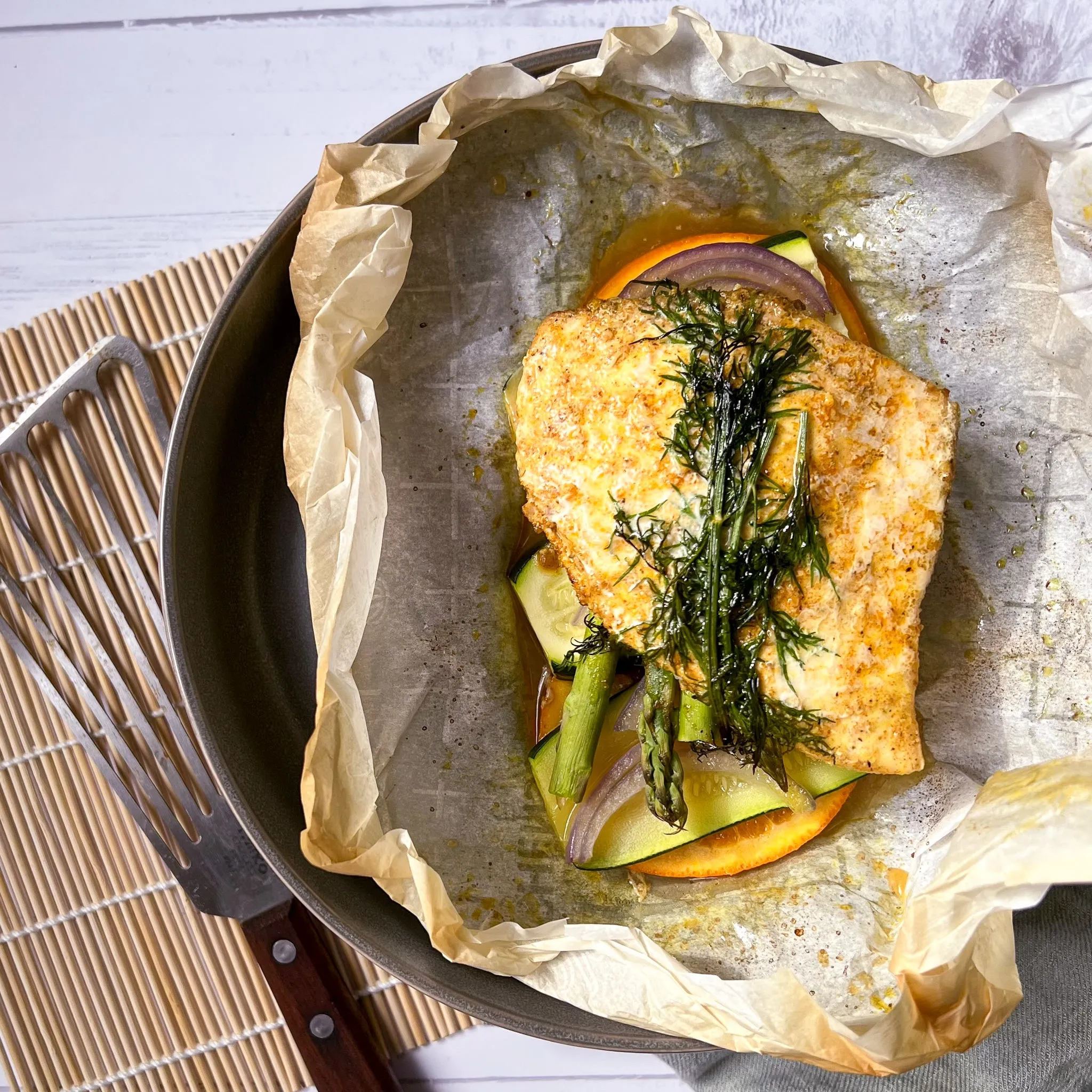 Mediterranean Swordfish Packets with Herbed Cucumber, Tomato, and Sumac Salad Recipe Kit