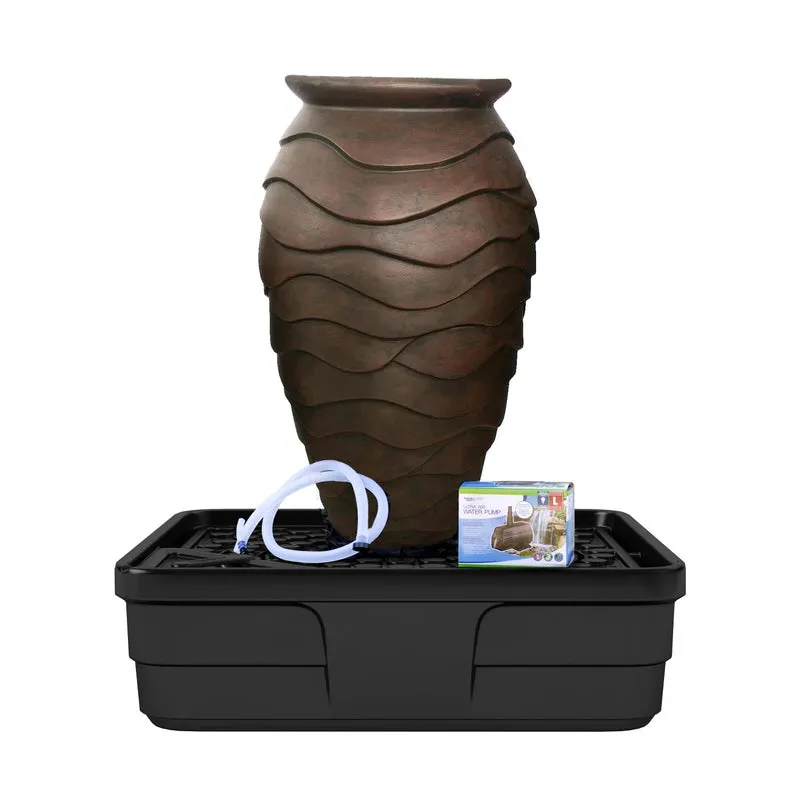 Medium Rippled Urn Landscape Fountain Kit