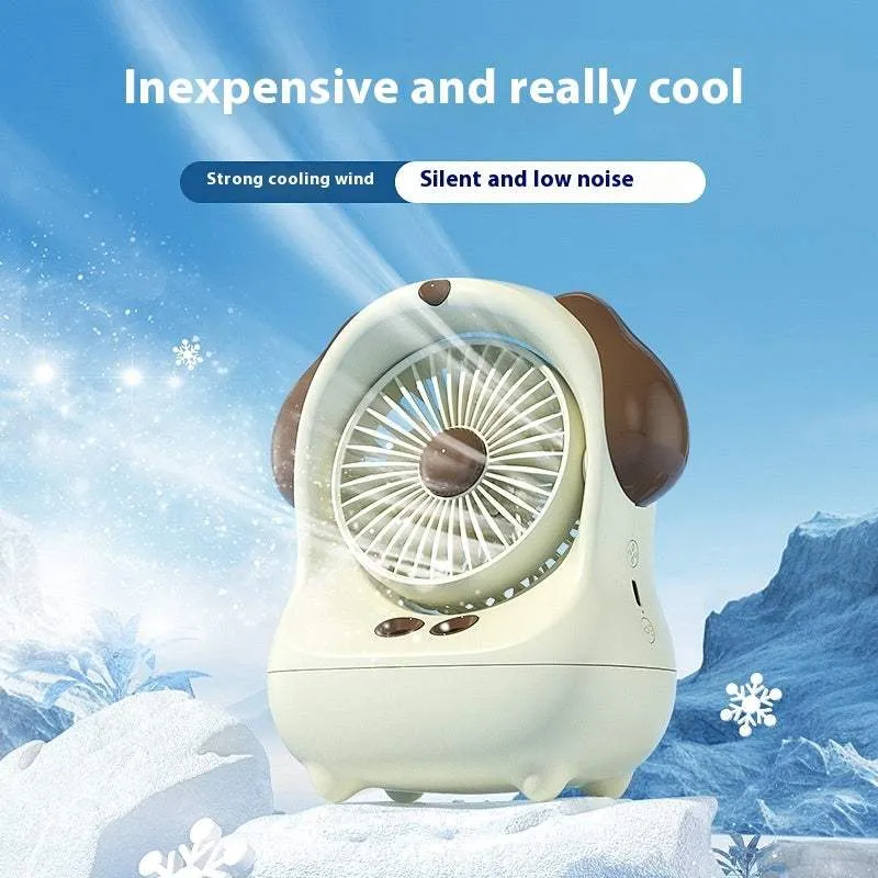 Mini Desk Fan - Desktop Little Mini Fan Charging power USB interface.