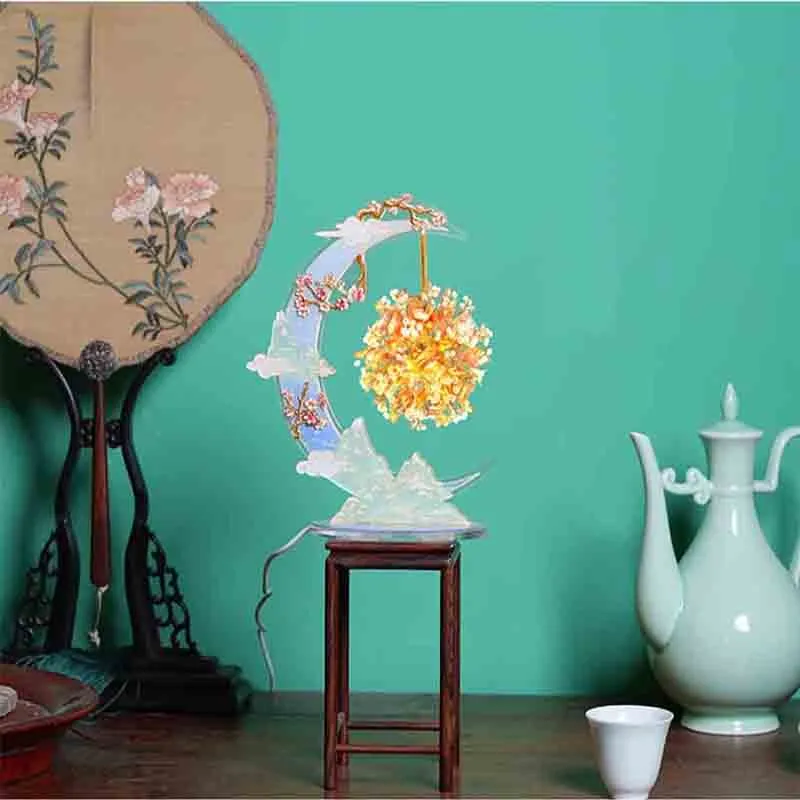 Moonlit Blossom Night Lamp 3D Metal Puzzle DIY Assembly Kit