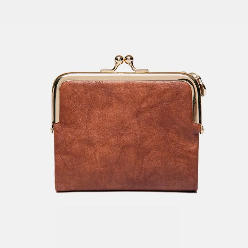 Multifunctional Bifold Vintage Kiss Lock Coin Purse