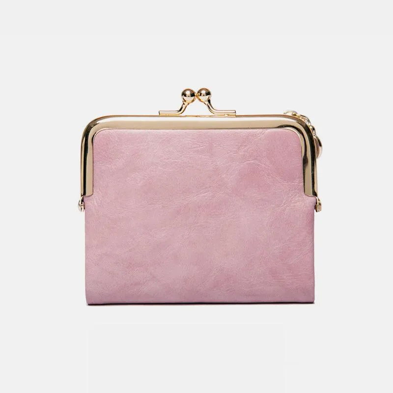 Multifunctional Bifold Vintage Kiss Lock Coin Purse