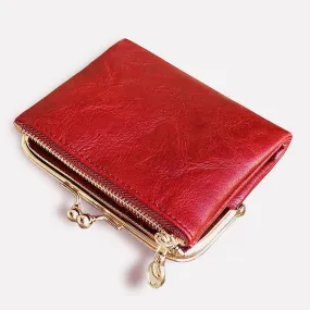 Multifunctional Bifold Vintage Kiss Lock Coin Purse