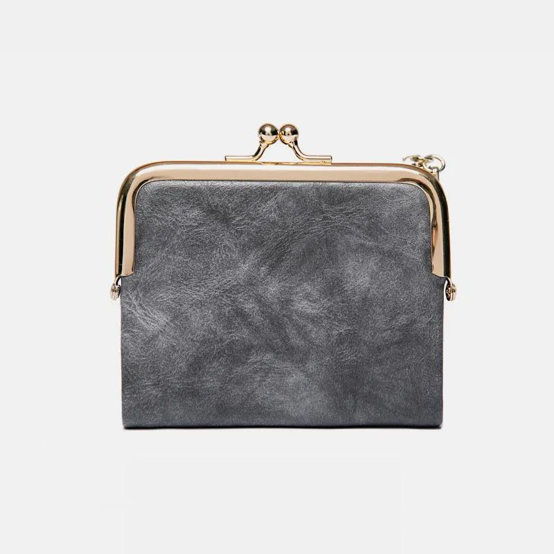Multifunctional Bifold Vintage Kiss Lock Coin Purse