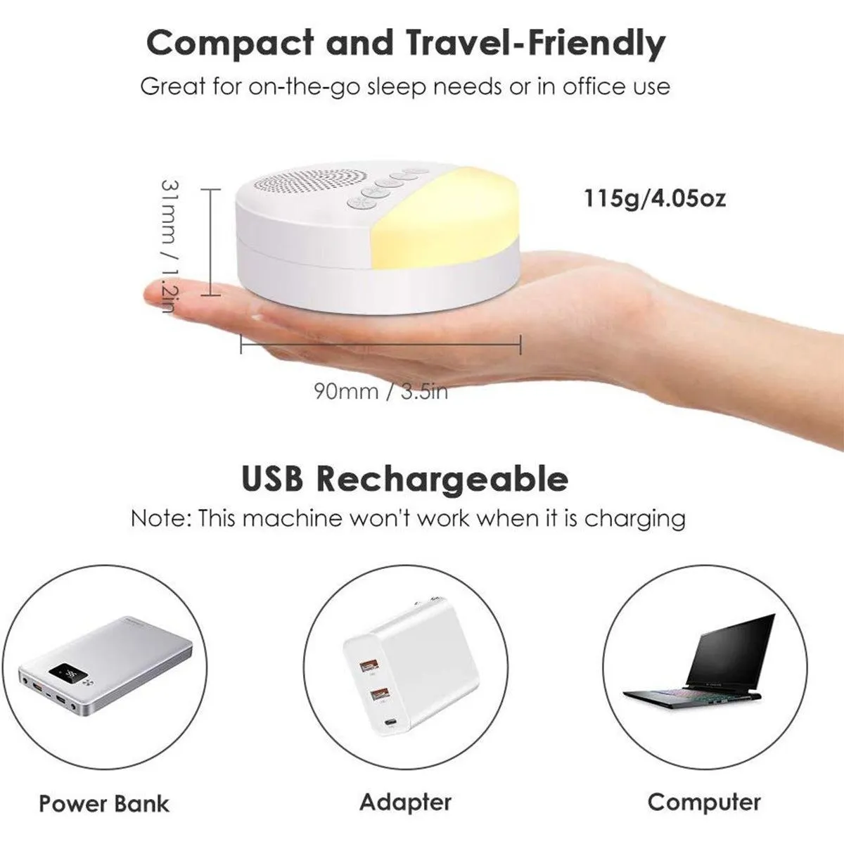 Nature Soothing Baby Sound Machine White Noise Machine for Baby