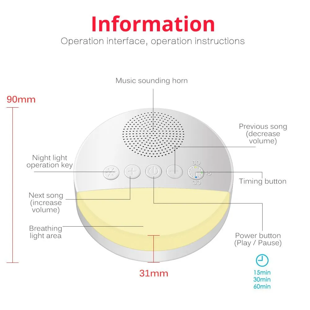 Nature Soothing Baby Sound Machine White Noise Machine for Baby