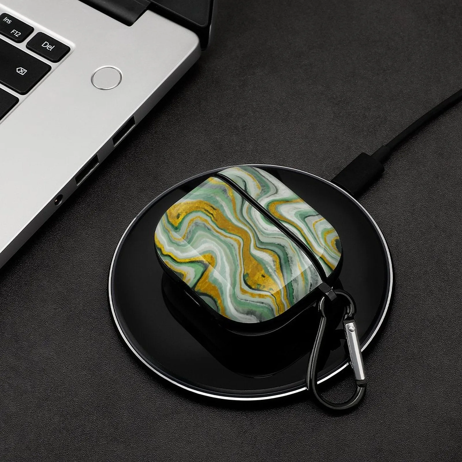 POD Your Photo Personalized Marble Bluetooth Earbuds Case Cover for Airpods 3