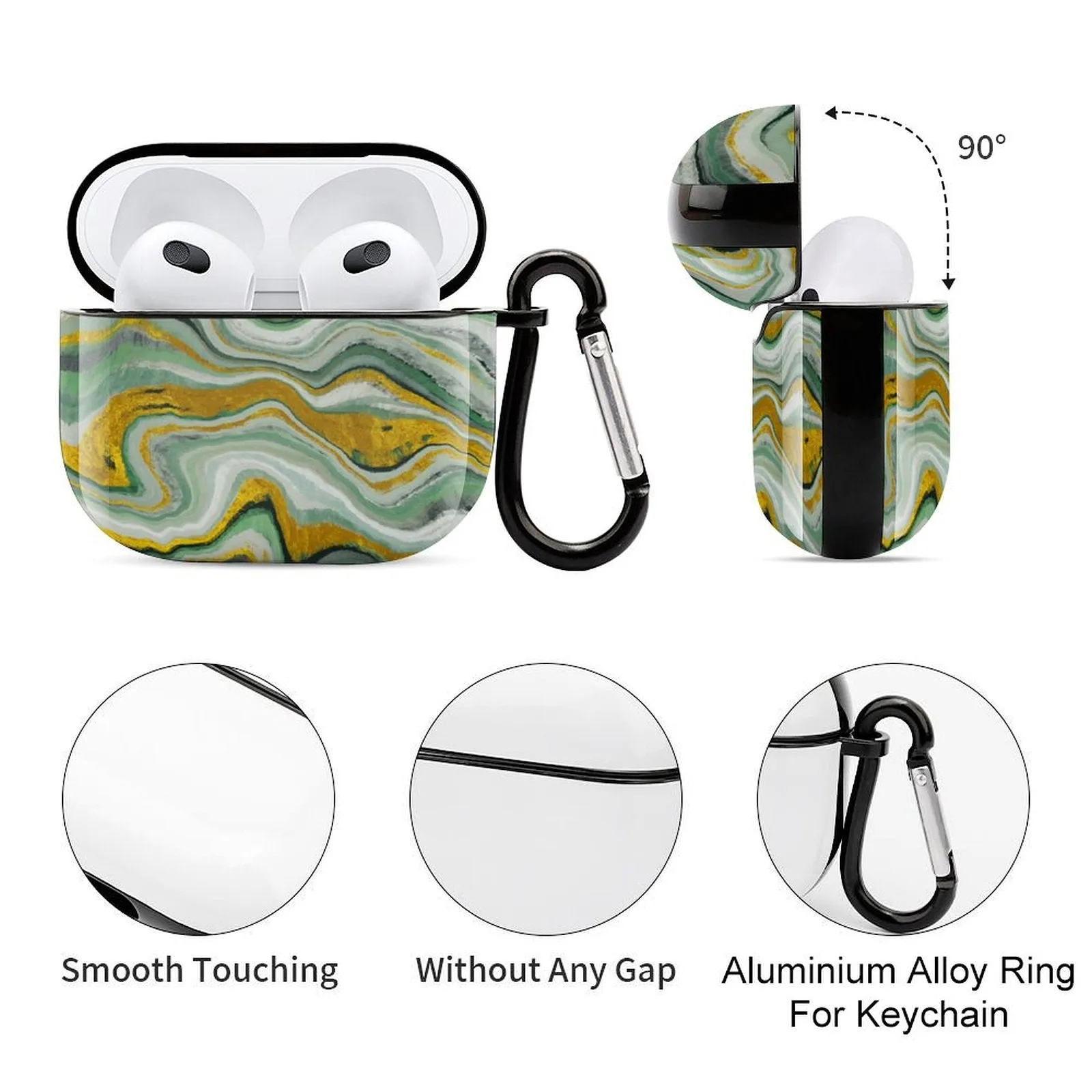 POD Your Photo Personalized Marble Bluetooth Earbuds Case Cover for Airpods 3