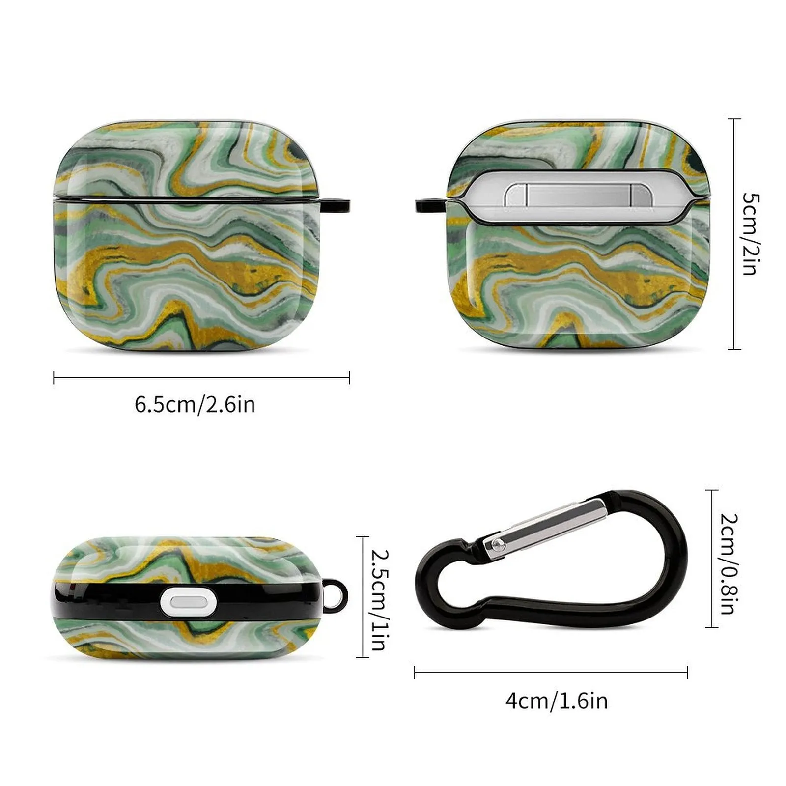 POD Your Photo Personalized Marble Bluetooth Earbuds Case Cover for Airpods 3