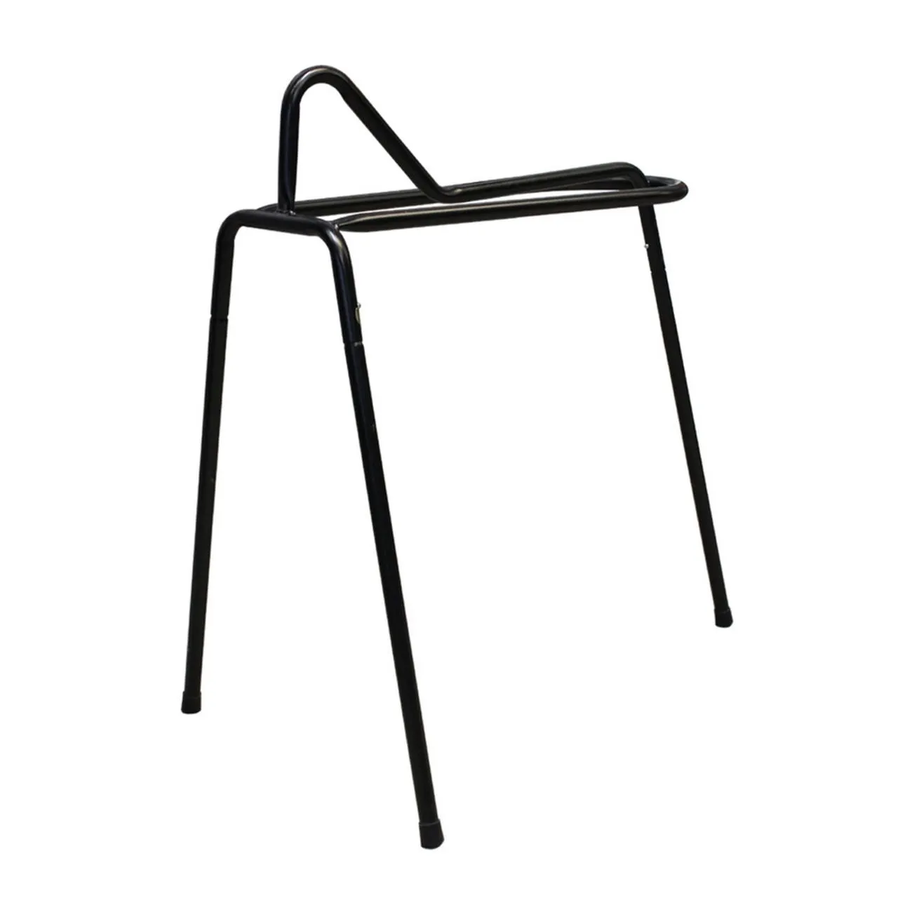 PORTABLE BLACK SADDLE RACK WITH THREE LEGS IN METAL BLACK