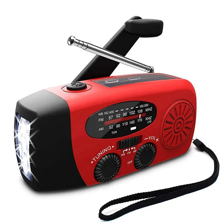 Protable Emergency Solar Hand Crank Dynamo AM/FM/WB Weather Radio LED Flashlight Charger Waterproof Emergency Survival Tools Hot