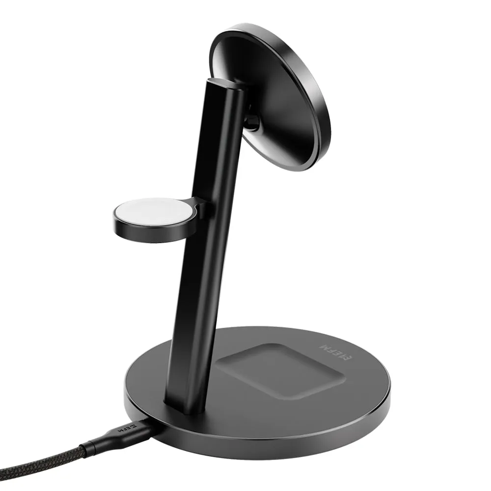 Qi2 Trio Wireless Charge Stand - With 5W MFi Apple Watch Charger Pad