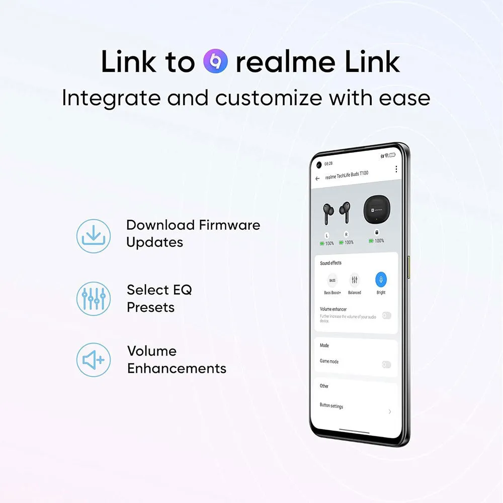 Realme TechLife Buds T100 RMA2109 TWS Earbuds - Blue