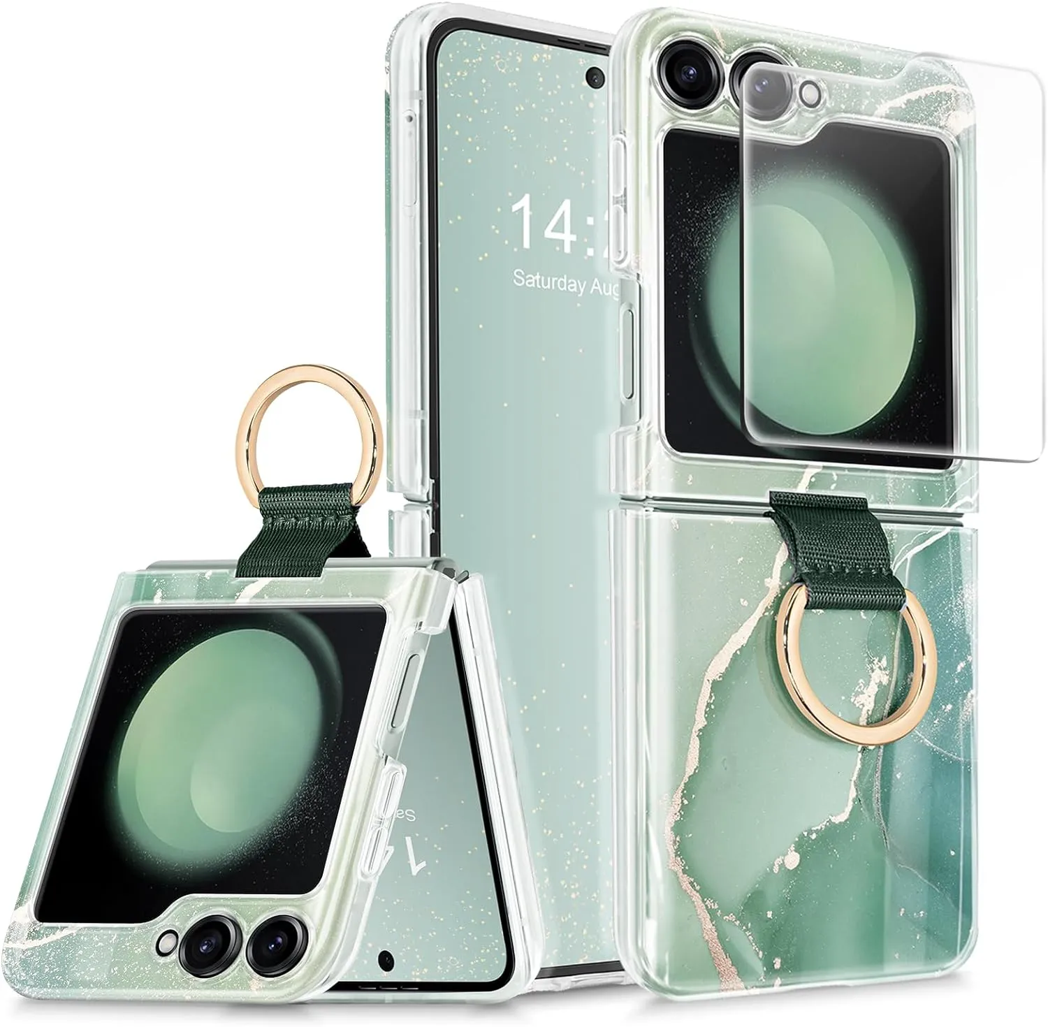 Samsung Galaxy Z Flip 5 Case Ring Wireless Charging Anti-Scratch Shockproof Case