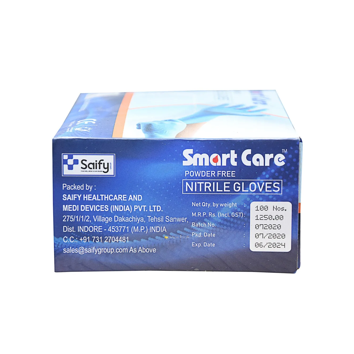 Smart Care Nitrile Gloves 100 Pieces Medium
