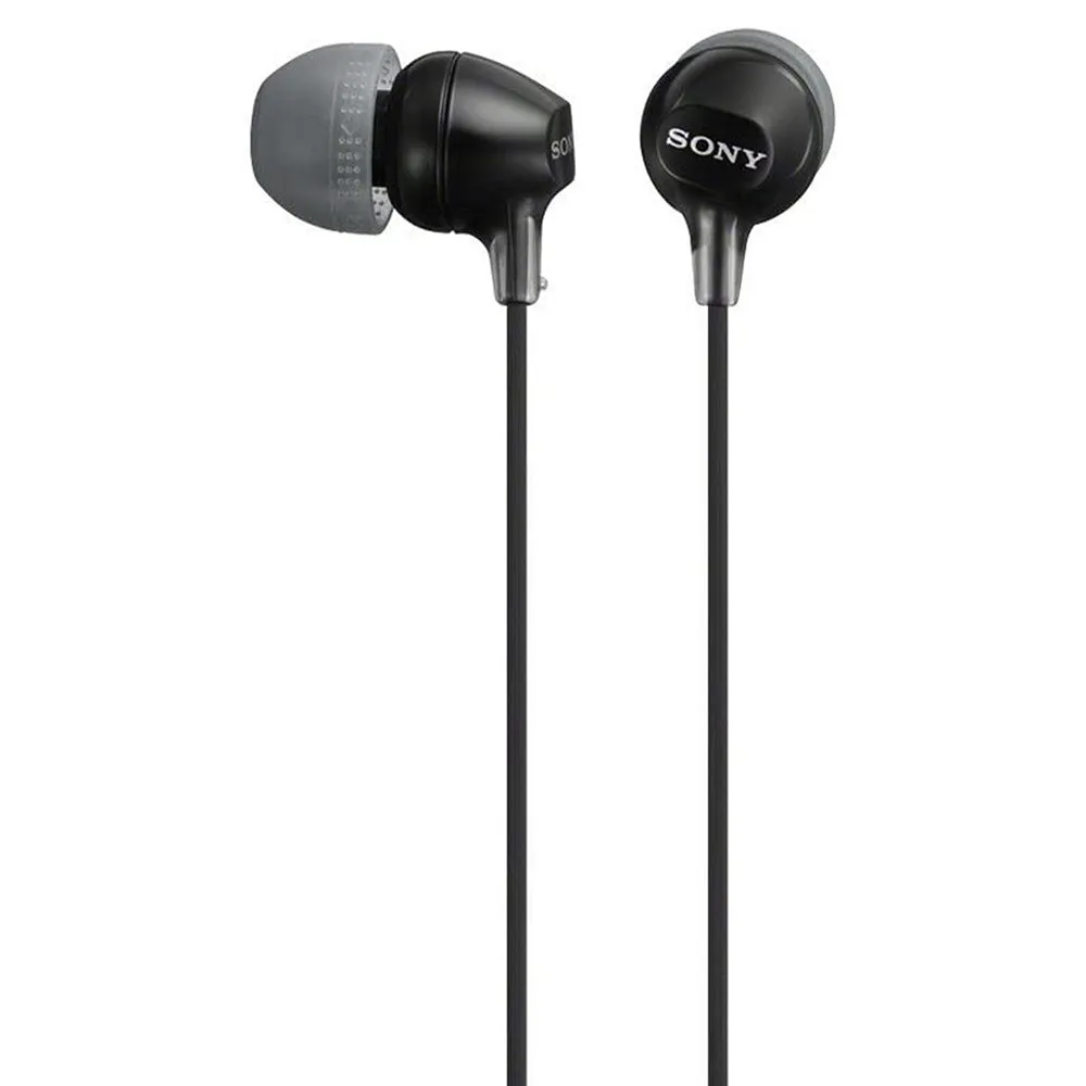 Sony In-Ear Wired Headphones with Silicon Earbuds - Black | MDREX15APBCE7