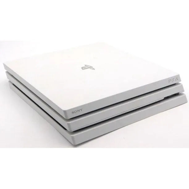 Sony PlayStation 4 Pro Glacier 1TB Gaming Consol White 2 Controller Included BOLT AXTION Bundle Like New