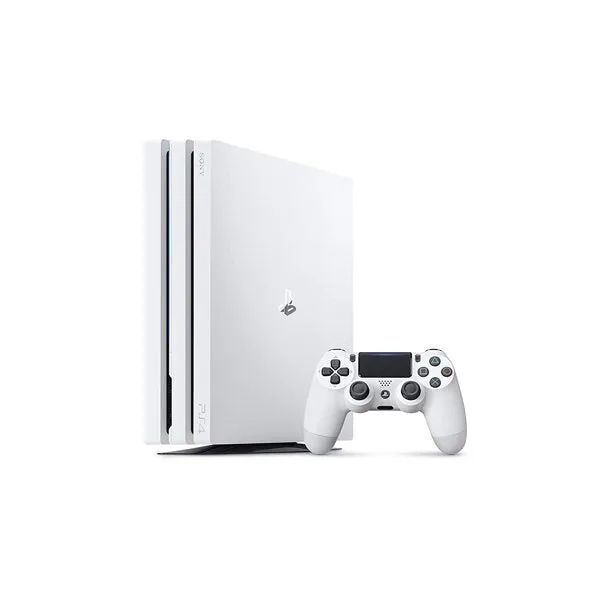 Sony PlayStation 4 Pro Glacier 1TB Gaming Consol White with BOLT AXTION Bundle Refurbished