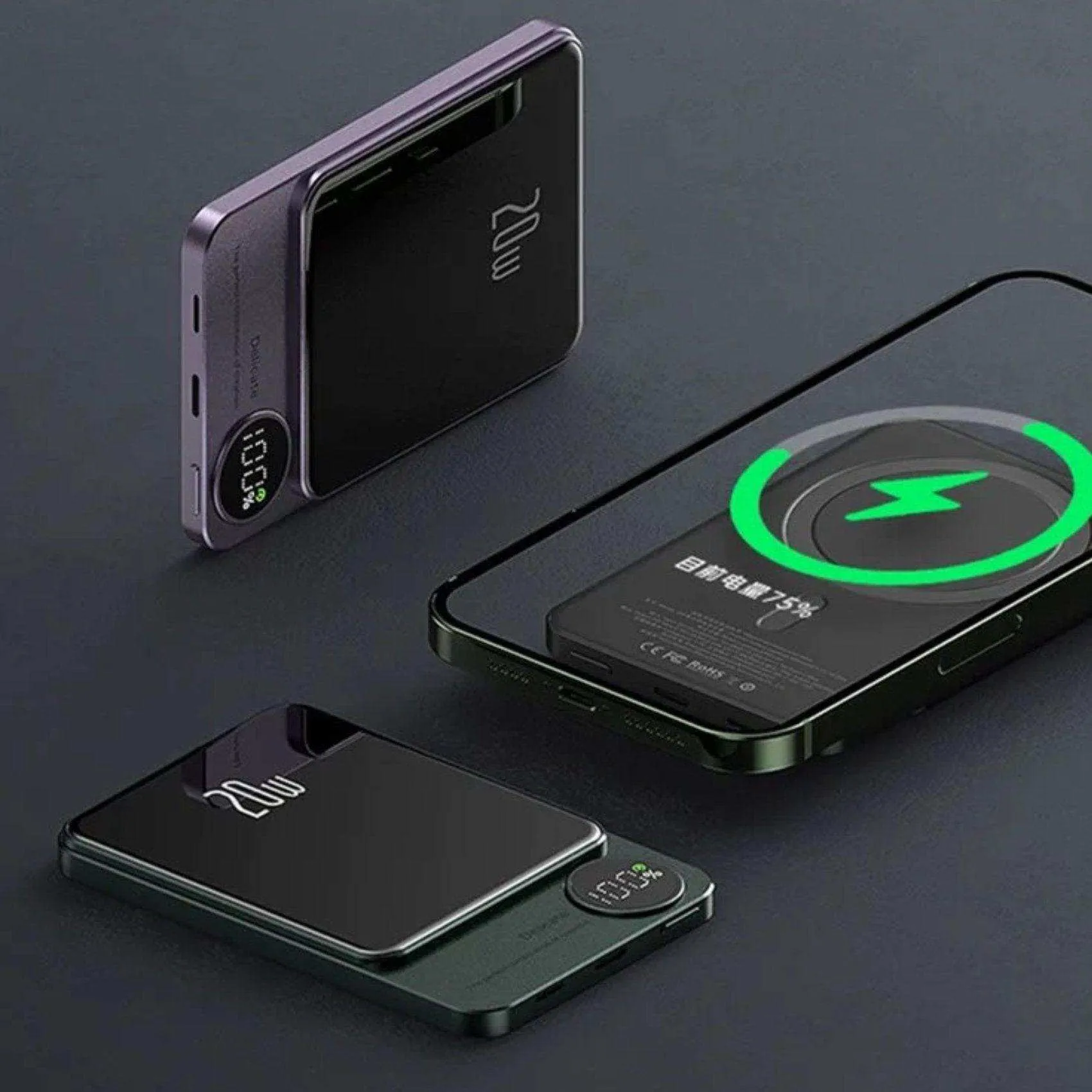 TUTT S11 ALL Metal/Glass  MagSafe Wireless Power Bank Portable Magnetic Charger, 10,000mAh PD 20W Ultra Fast Battery Pack With USB-C LED Display iPhone 16/15/14/13/12/Pro/Pro Max etc.