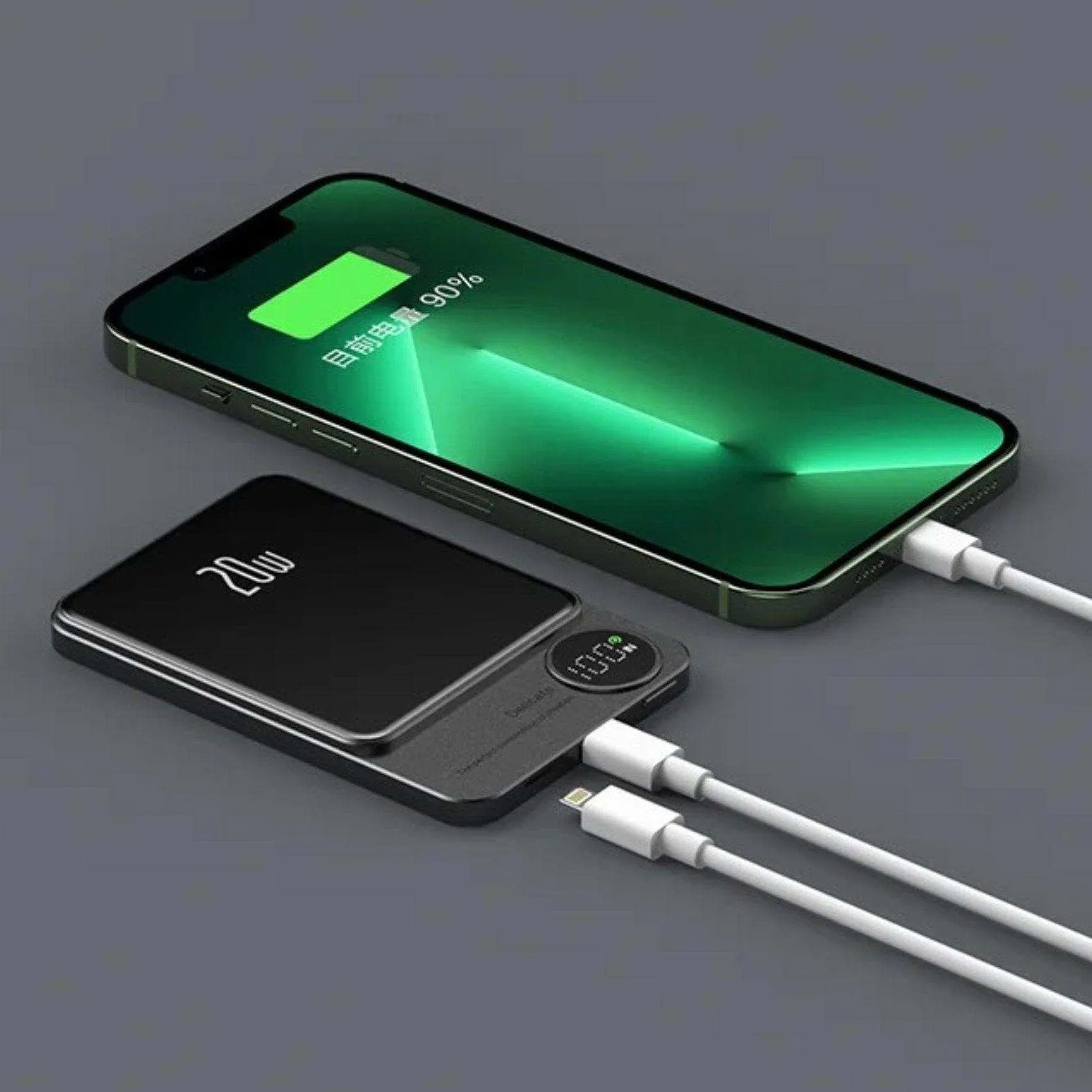 TUTT S11 ALL Metal/Glass  MagSafe Wireless Power Bank Portable Magnetic Charger, 10,000mAh PD 20W Ultra Fast Battery Pack With USB-C LED Display iPhone 16/15/14/13/12/Pro/Pro Max etc.