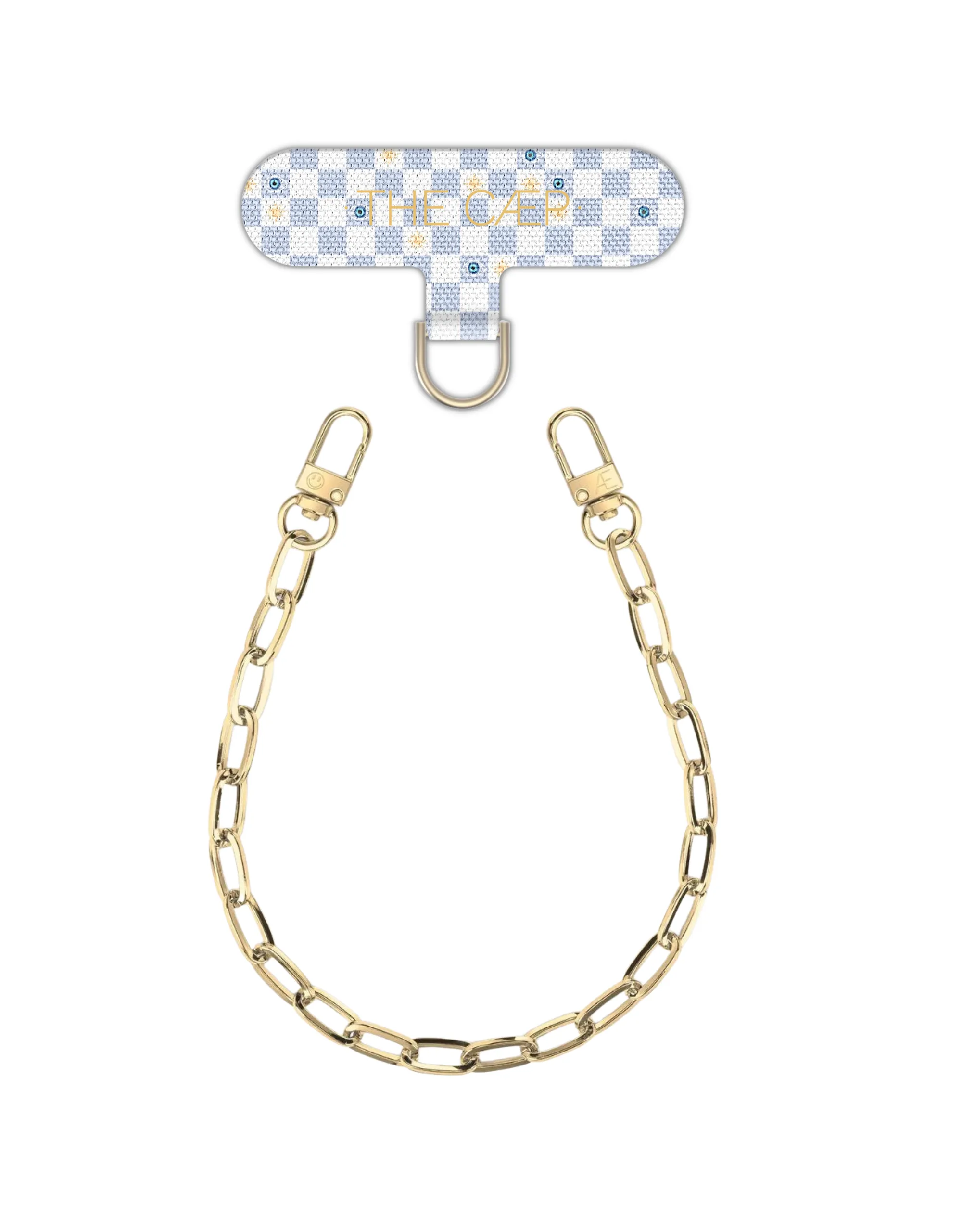 Universal Phone Hitch   Gold Paperclip Wristlet