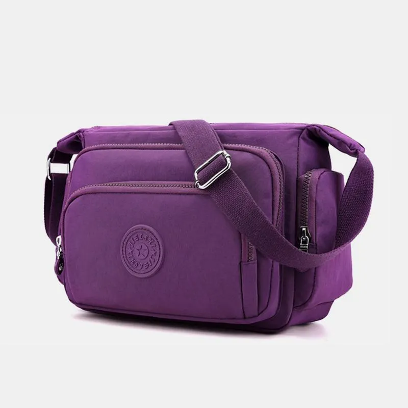 Waterproof Multi-Pocket Solid Crossbody Bag