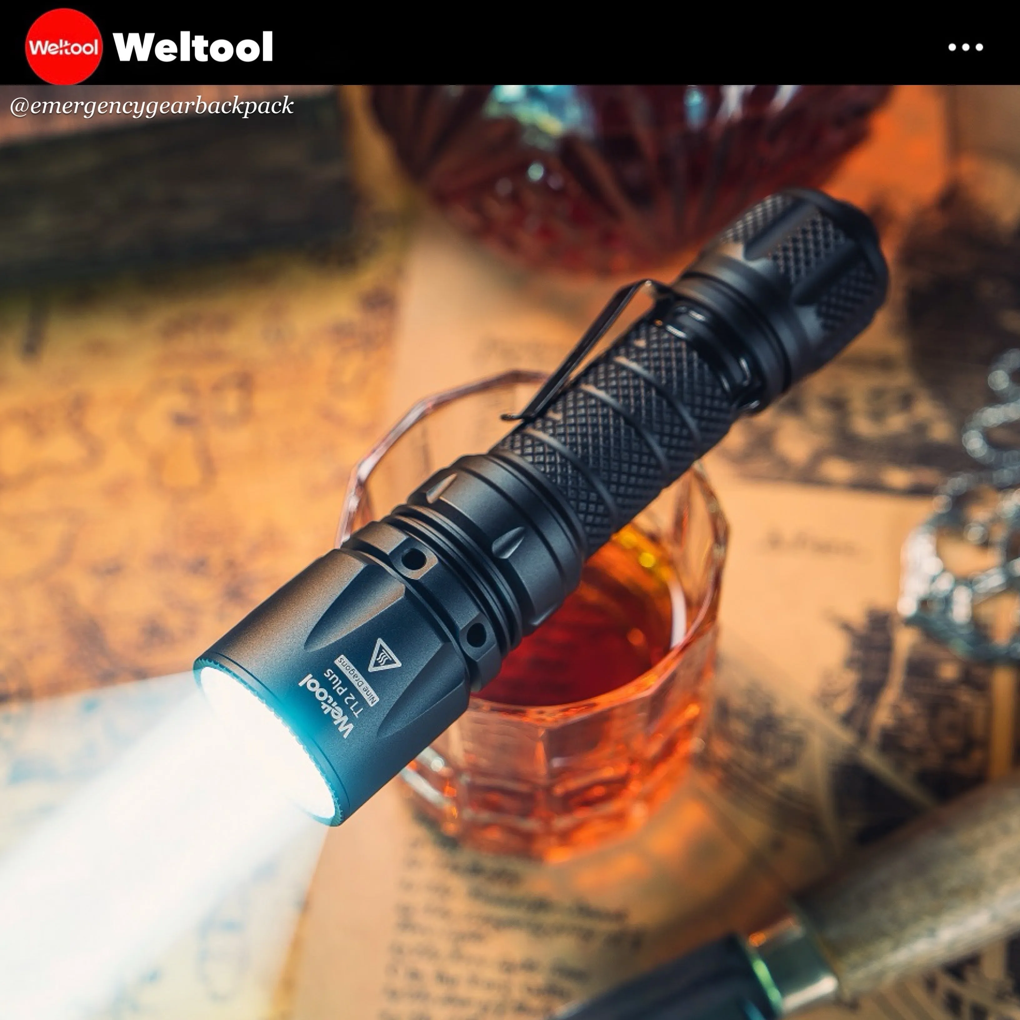 Weltool T12 Plus Nine Dragons 3TAC Tactical Flashlight 2000 Lumens 750M