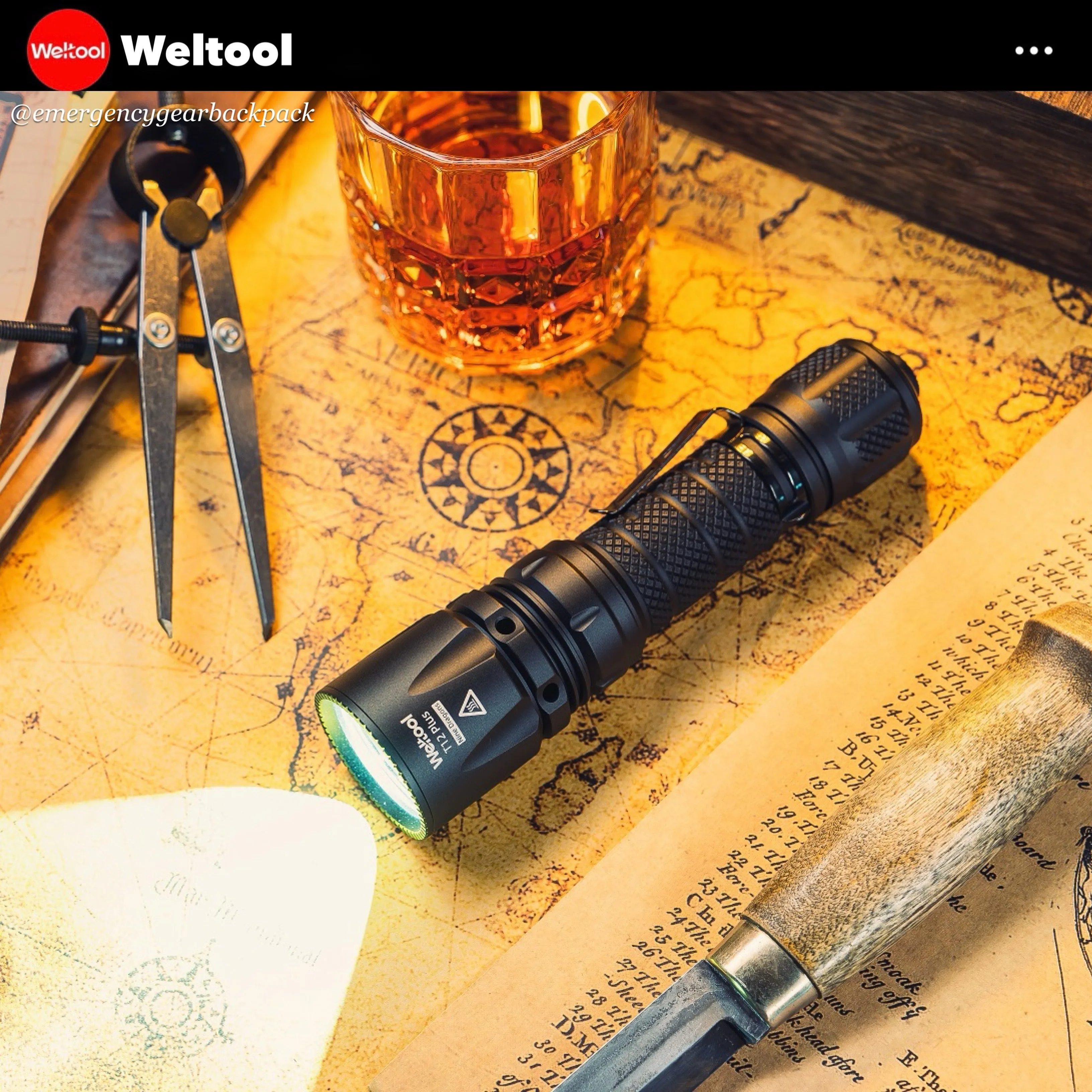Weltool T12 Plus Nine Dragons 3TAC Tactical Flashlight 2000 Lumens 750M